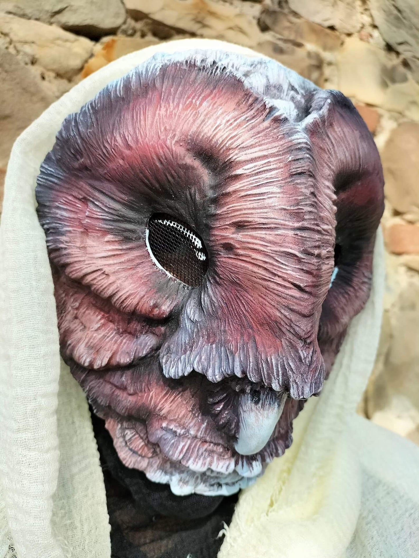 Dark Barn Owl mask- Ready to Ship