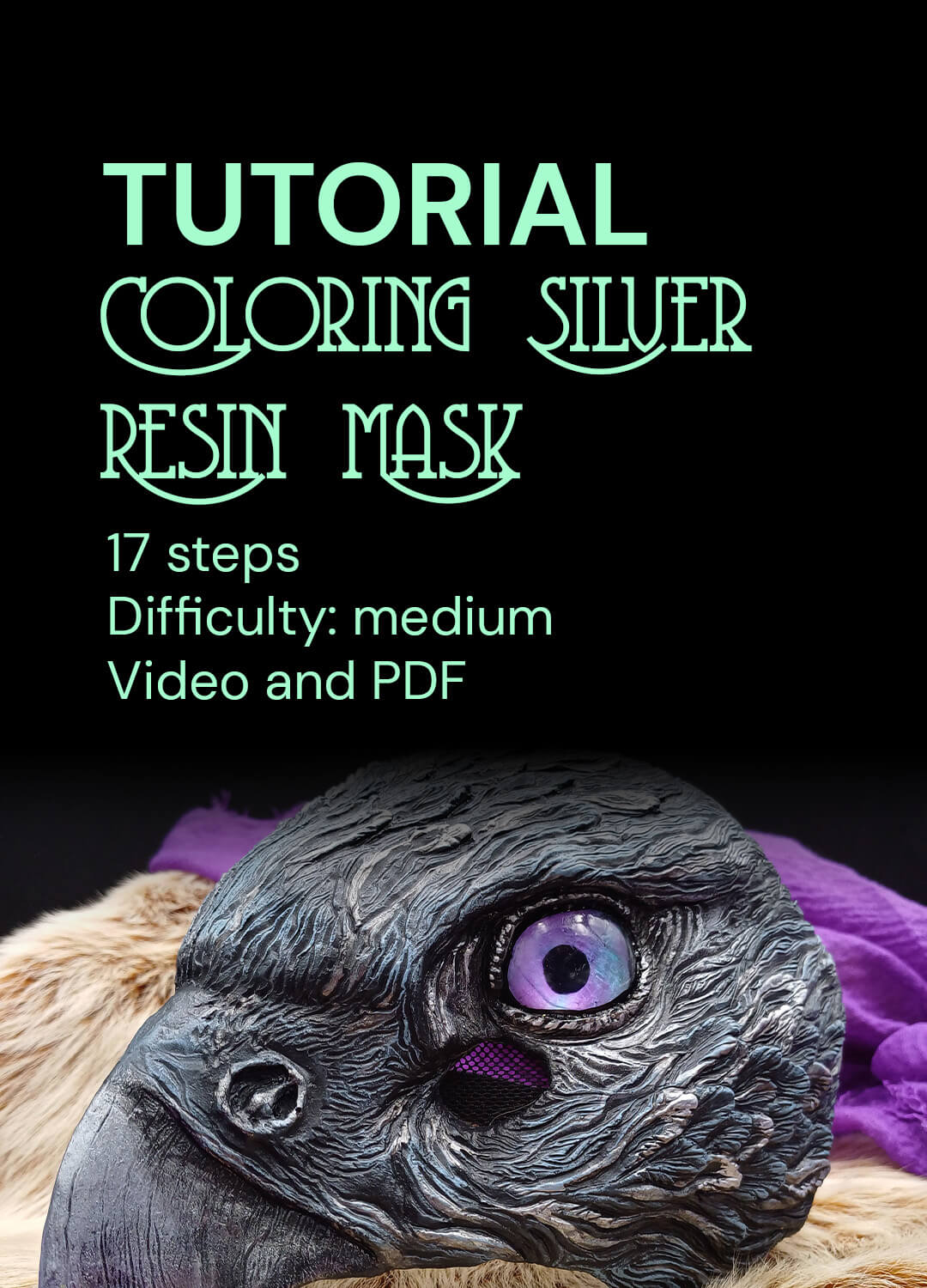 Coloring tutorial hand-painted Magical Hawk mask