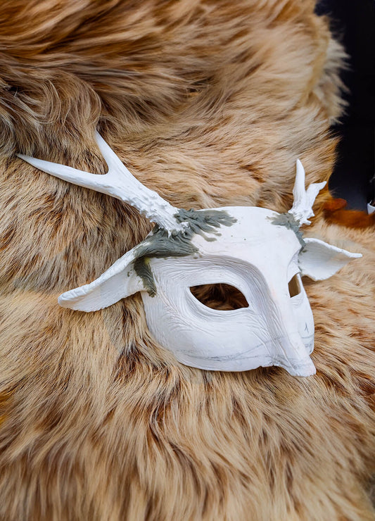 Pre-sanded Faun mask, white resin, ready for immediate painting