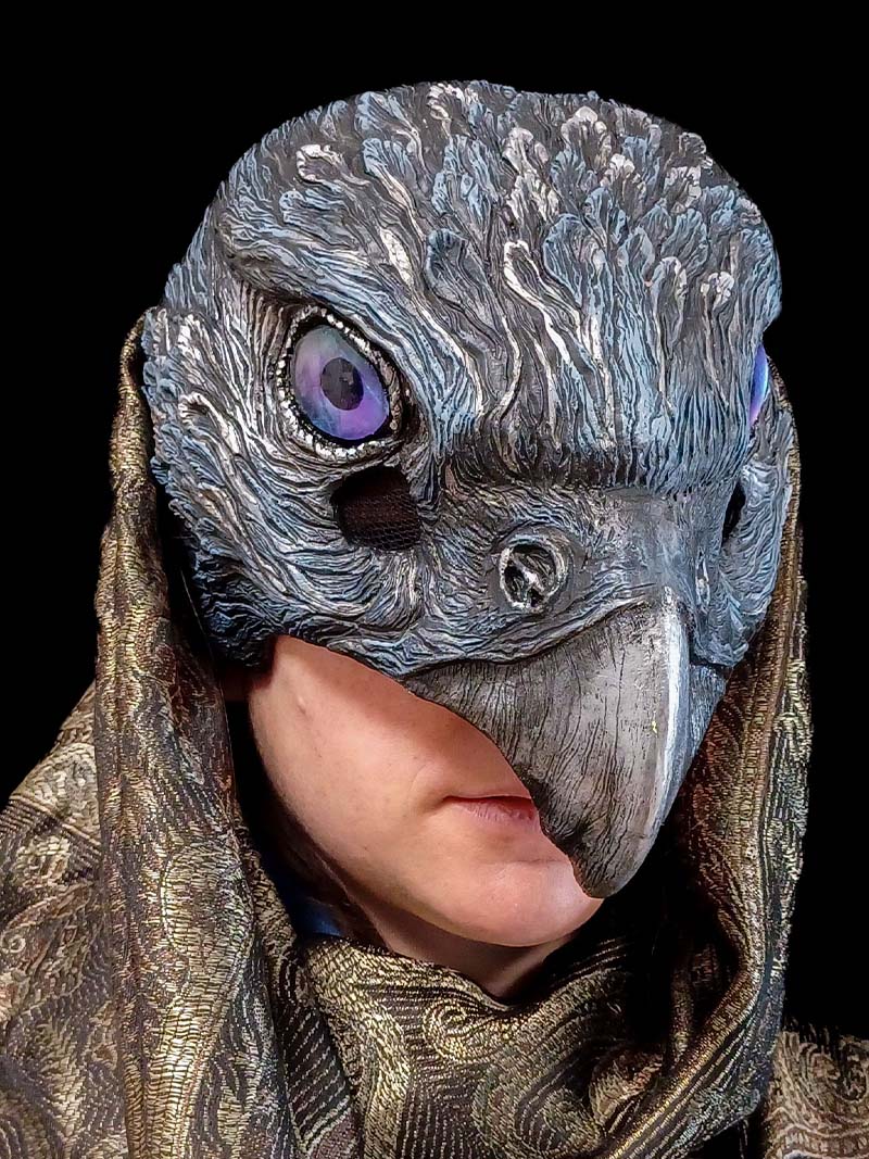 Handcrafted Magical Hawk mask, ideal for cosplay and LARP