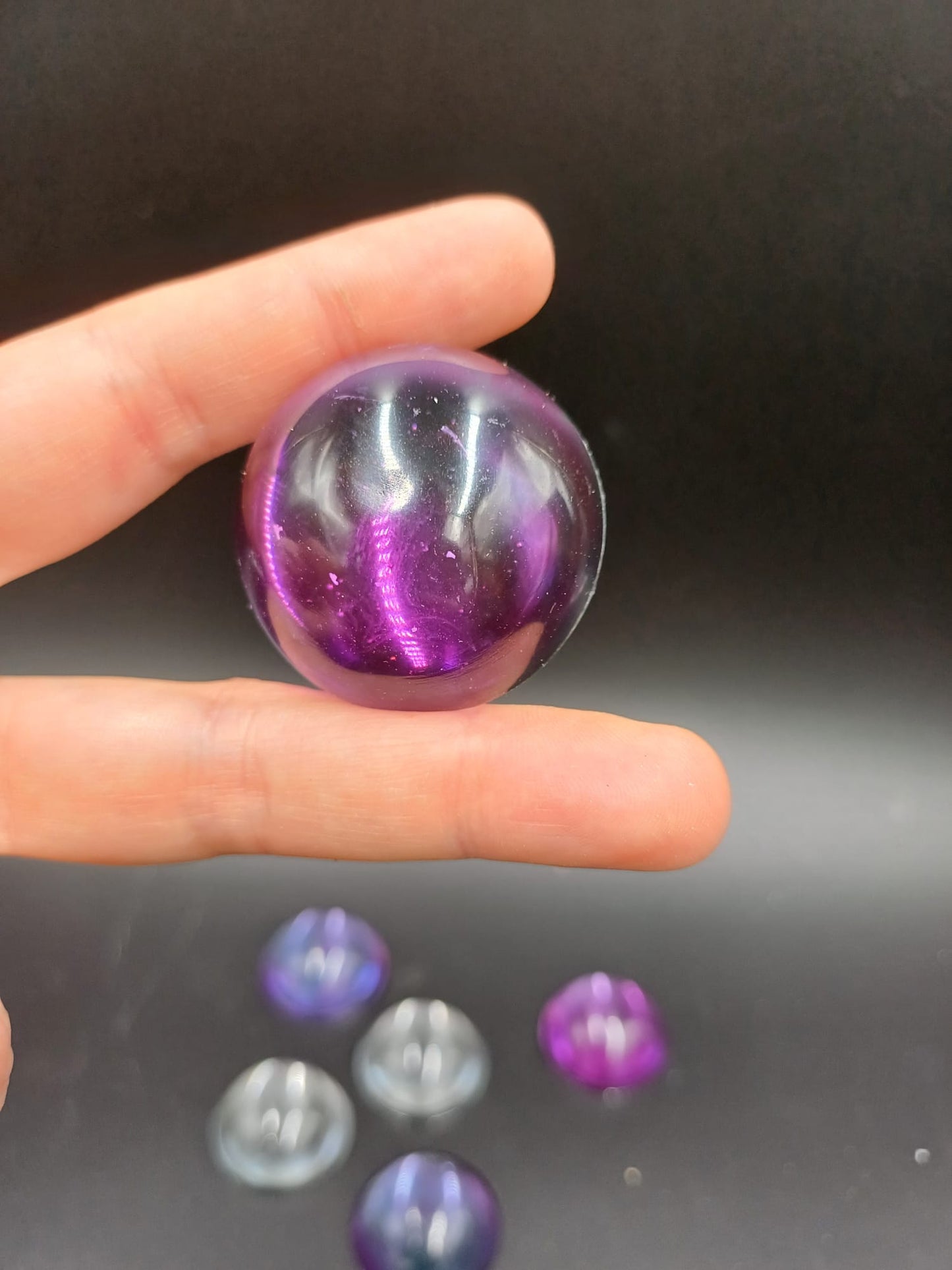 Resin Transparent half-spheres purple for eyes for Serpentario Blank resin mask