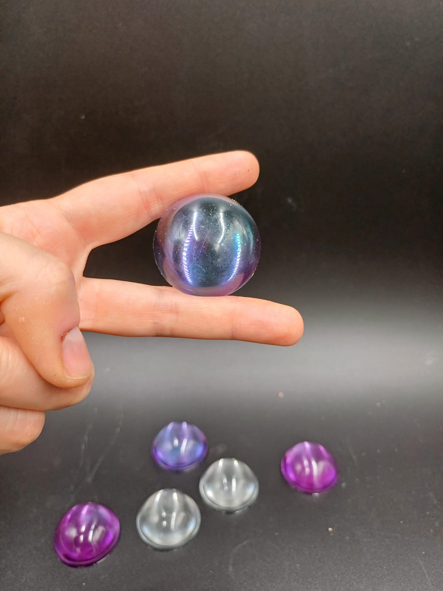 Trasparent half-spheres purple for eyes for Serpentario Blank resin mask
