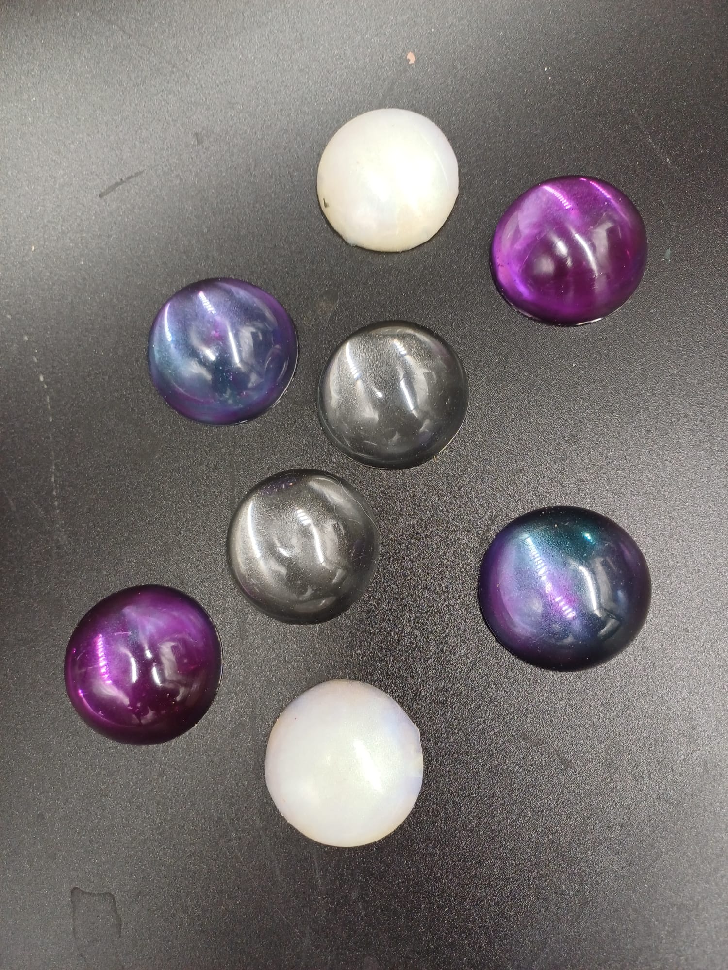 Mixed resin half-spheres purple for eyes for Serpentario Blank resin mask