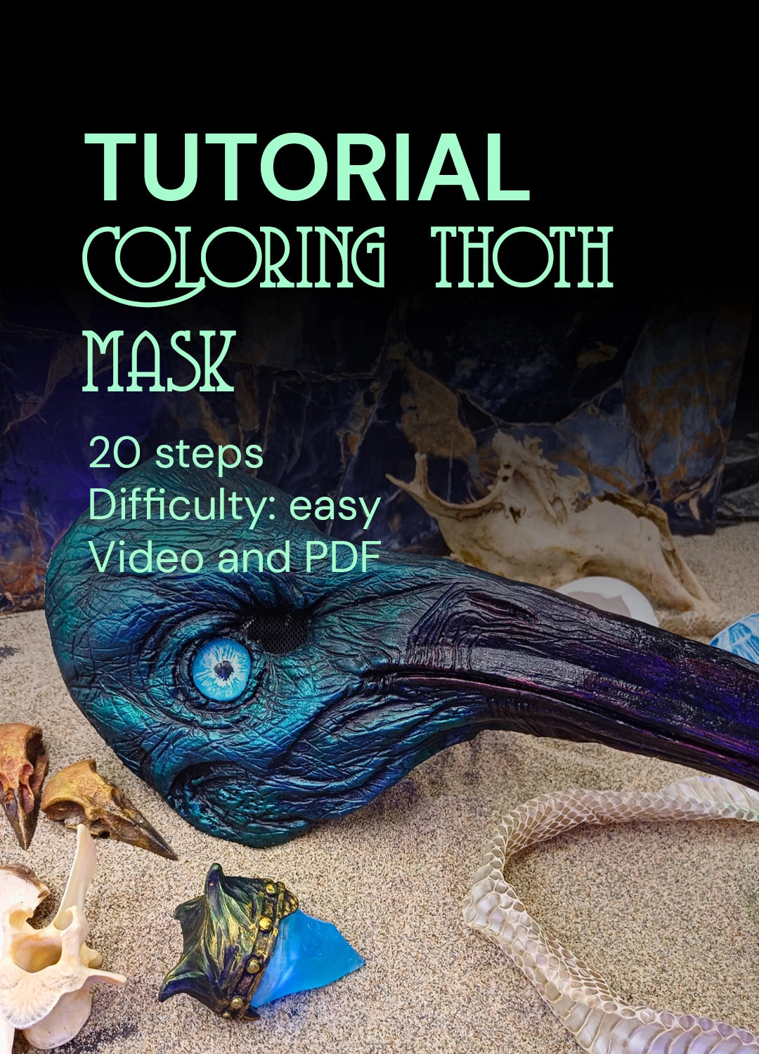 Tutorial for diy project like resin mask inspired from the egyptian gods