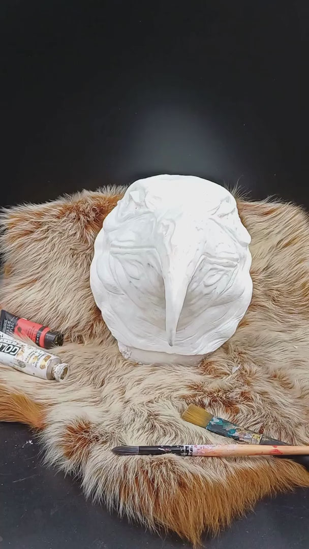 Blank raven mask for cosplay and masquerade, a resin mask ready to customize with unique gothic artistry.