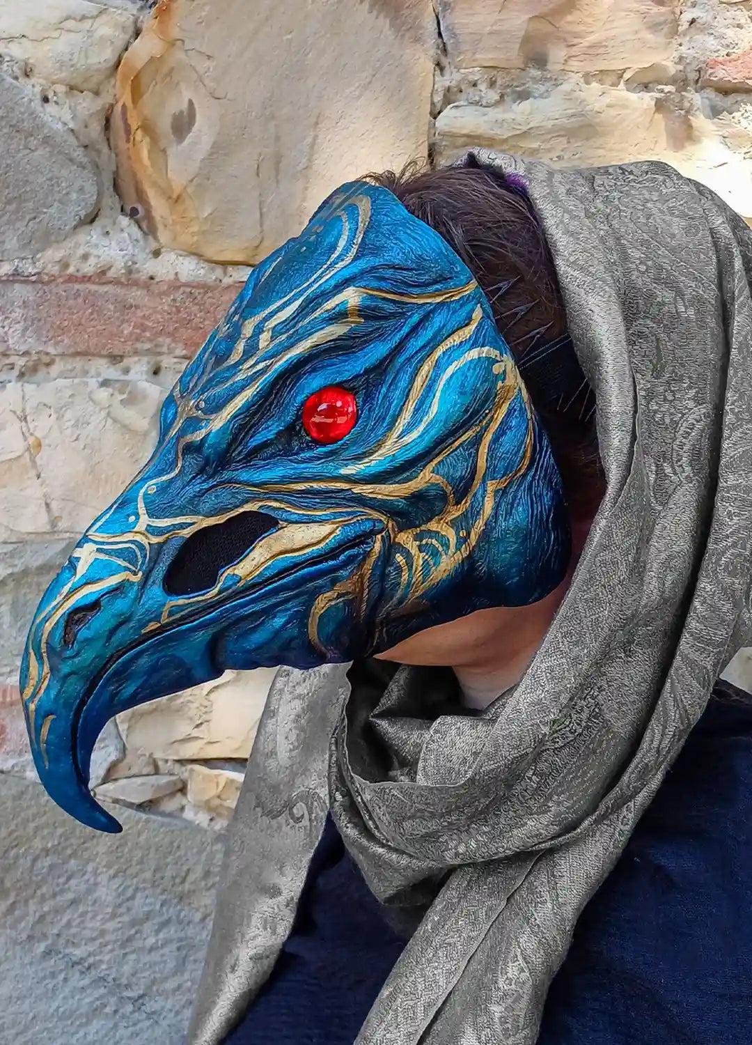 Raven-style masquerade party face mask, gothic and elegant, perfect for costume balls or fantasy cosplay