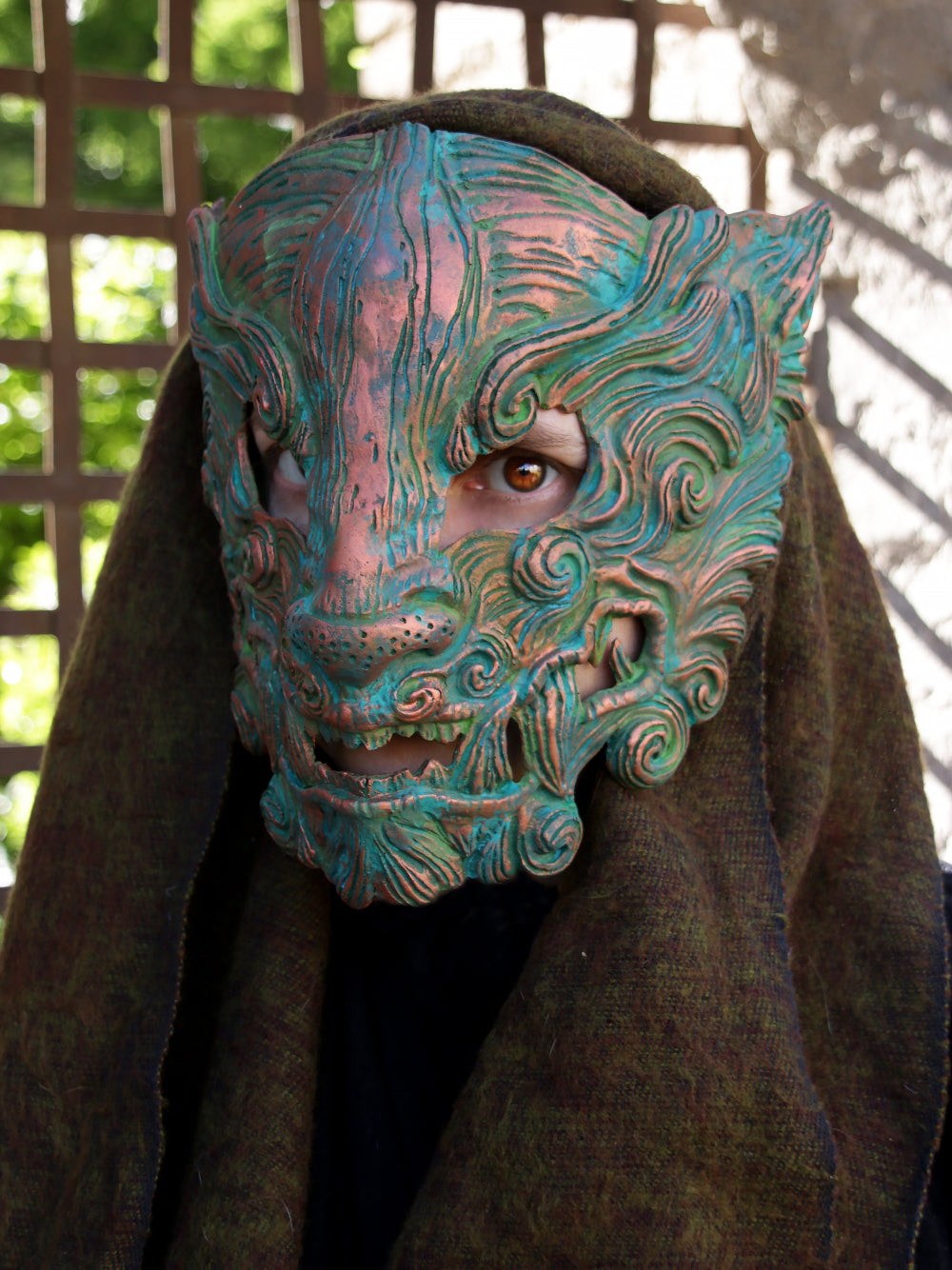 Custom Oni Mask with Weatherproof Finish – Samurai Mask for Cosplay & Collectors
