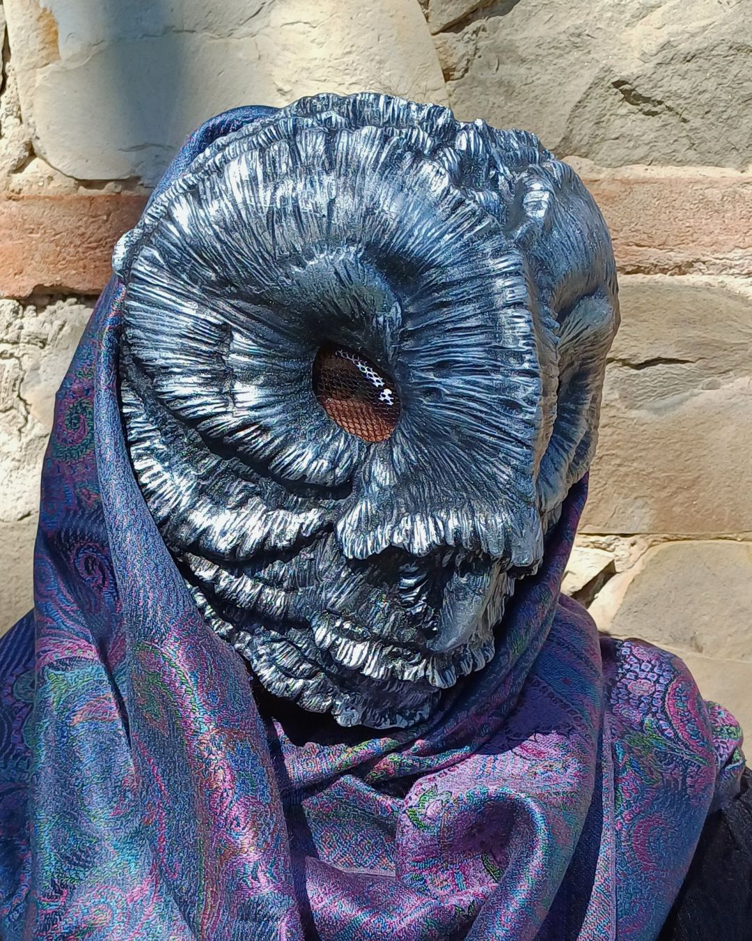 Silver barn owl mask  ready to ship as all the mask present in this collection
