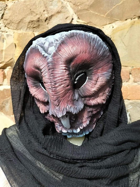Dark Barn Owl mask- Ready to Ship