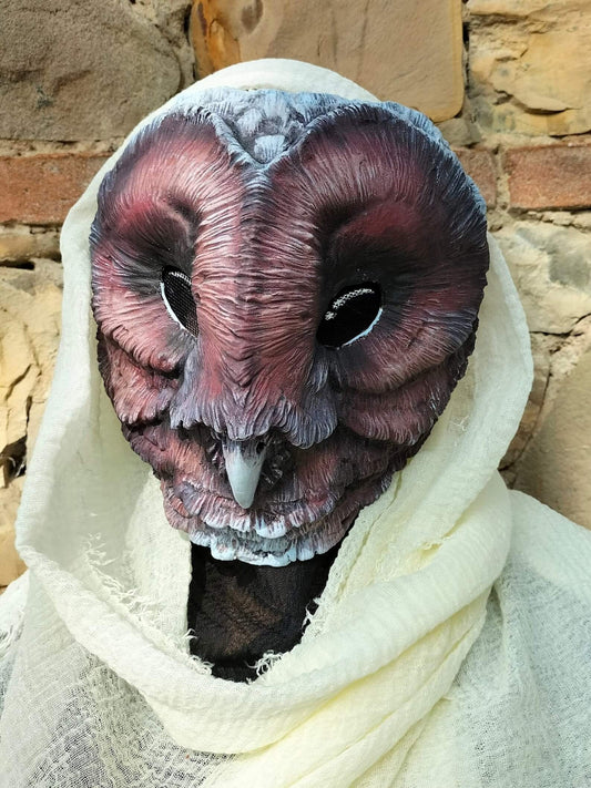 Dark Barn Owl mask- Ready to Ship
