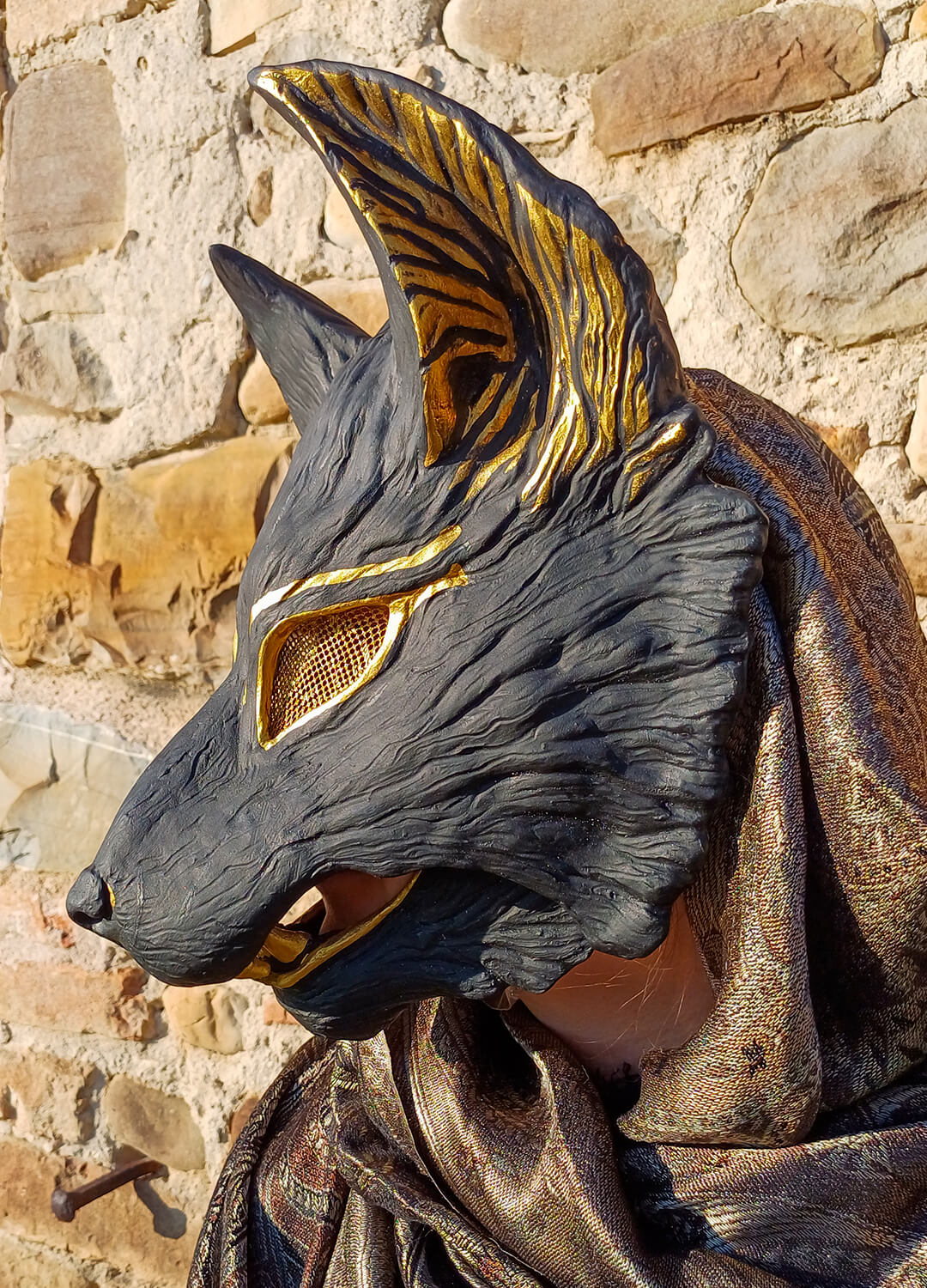 Fenrir Wolf Anubis mask, a unique blend of Norse and Egyptian mythology for cosplay.