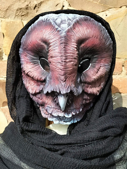 Dark Barn Owl mask- Ready to Ship