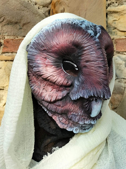 Dark Barn Owl mask- Ready to Ship