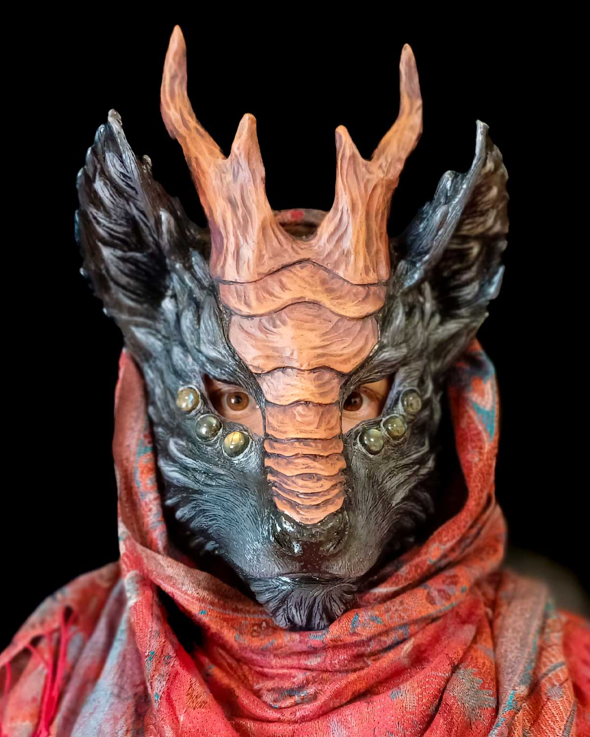 Finished Kirin Qilin mask, inspired by Chinese demons, ready for a cosplay or performance