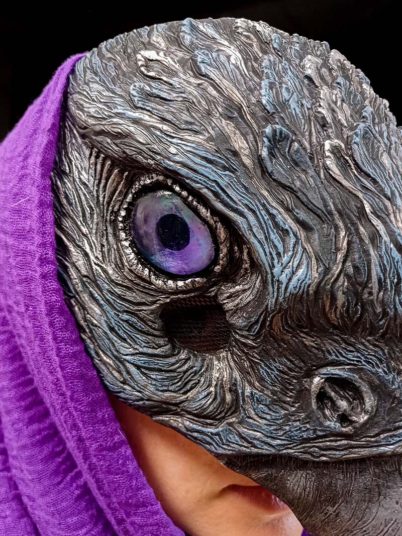 Wearable art: The unique Magical Hawk resin mask for fantasy costumes