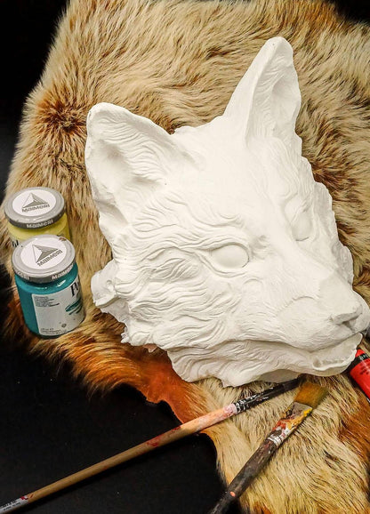 Close-up of resin texture on Huli Jing mask, showing smooth, pre-sanded surface.