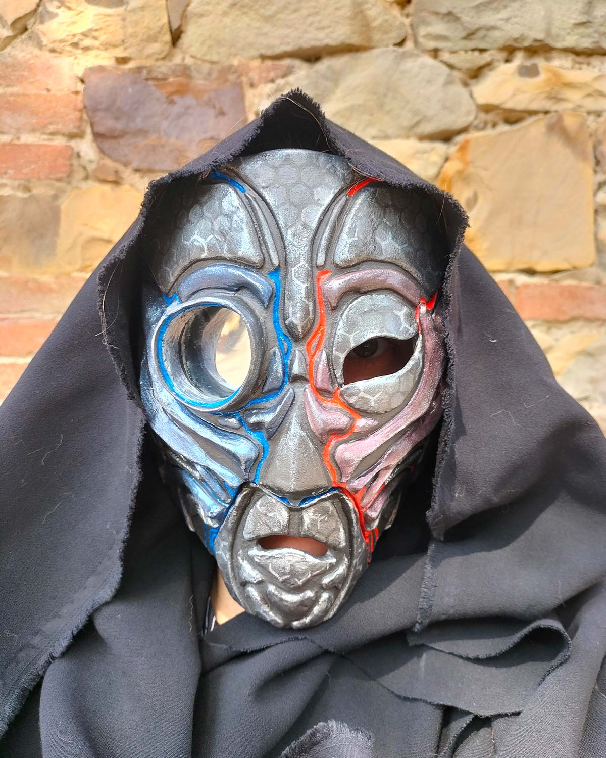Removable Jaw Cyberpunk Droid Mask, Versatile Design, Cosplay Accessory