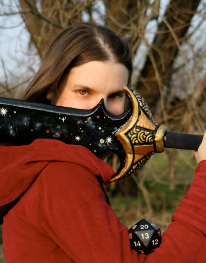 DIY guide to build a LARP sword inspired by the first edition of D&D, printable patterns, detailed tutorial, and access to a supportive Facebook group.
