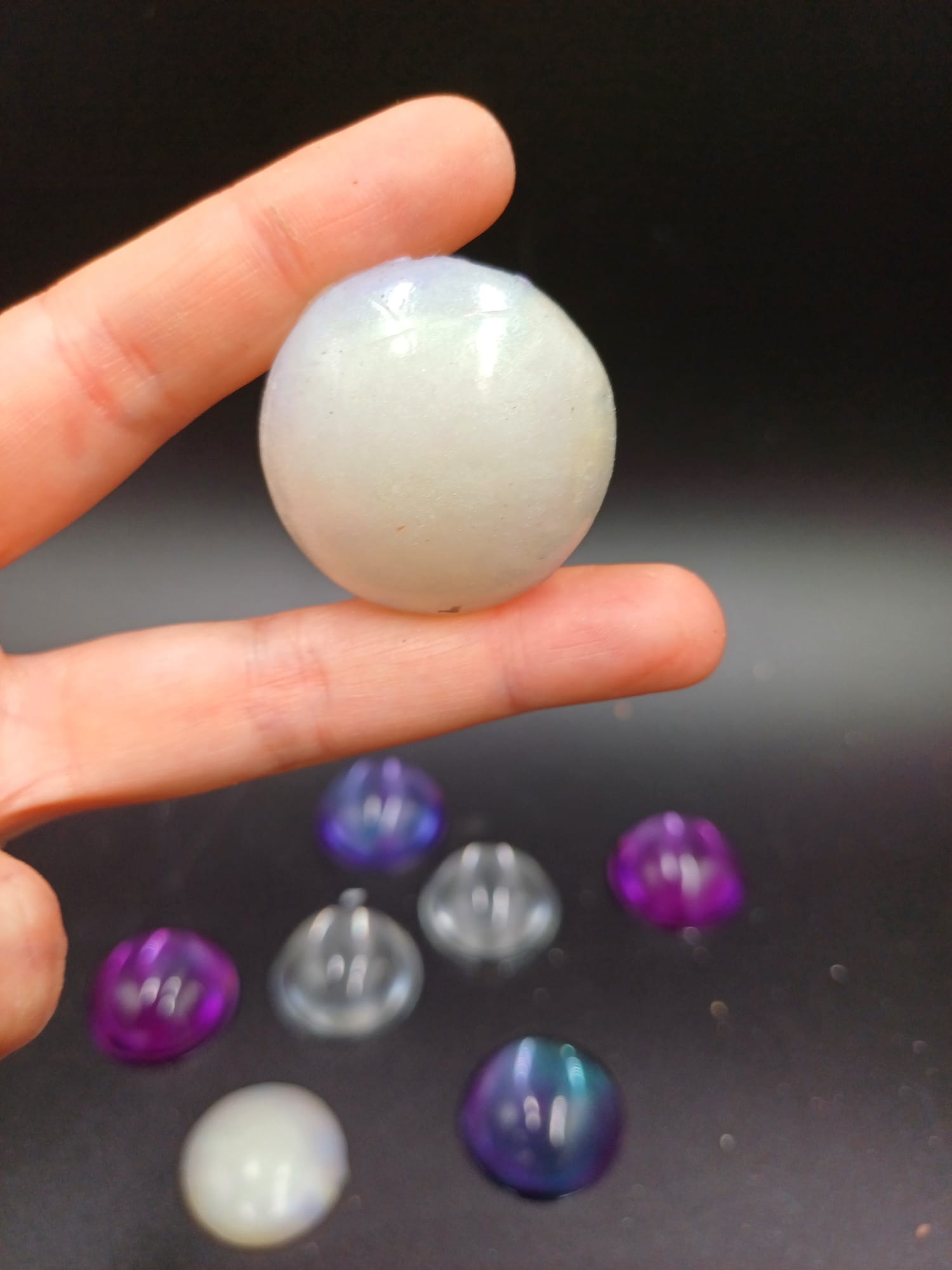 Resin half-spheres white for eyes for Serpentario Blank resin mask