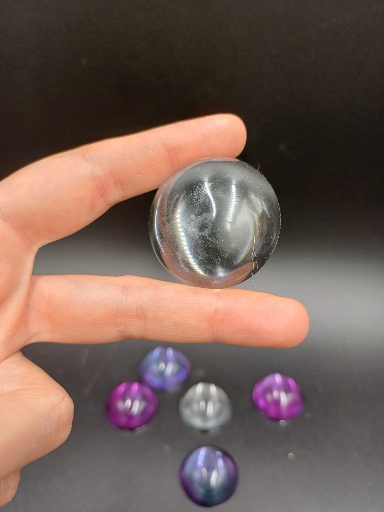 Grey resin half-spheres purple for eyes for Serpentario Blank resin mask