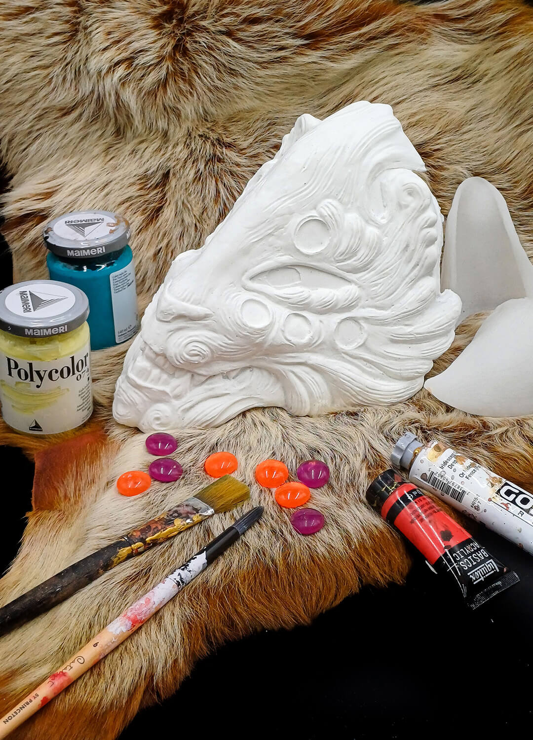 Kitsune Blank Resin Mask Pre sanded option with gems