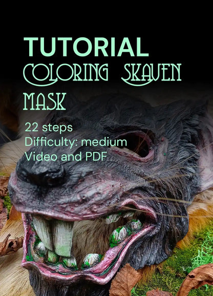 Step-by-step acrylic tutorial showing how to paint a blank mask. Perfect for creating cosplay, theater, or LARP masks, including faceless, demon, half-face, rat, or mouse designs. Ideal for Skaven cosplay, Wiccan costumes, gladiator armor, and cyberpunk or Japanese demon-inspired masks.