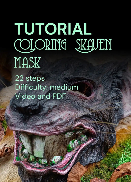 Step-by-step acrylic tutorial showing how to paint a blank mask. Perfect for creating cosplay, theater, or LARP masks, including faceless, demon, half-face, rat, or mouse designs. Ideal for Skaven cosplay, Wiccan costumes, gladiator armor, and cyberpunk or Japanese demon-inspired masks.
