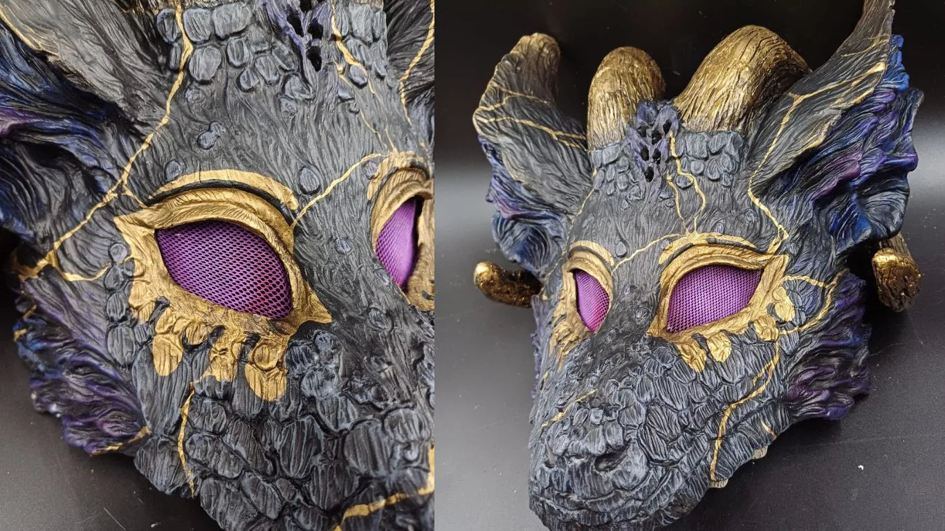 Resin Wickerbeast mask, designed for furry cosplay and LARP costumes