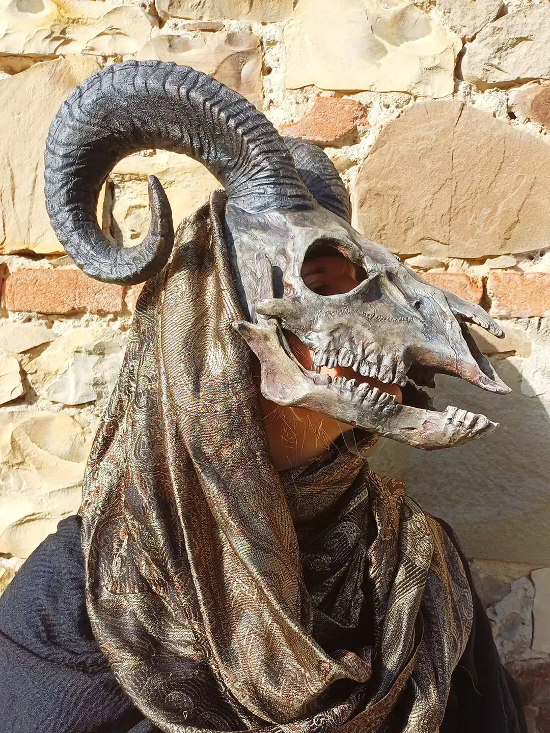 resin goat demon mask hand painted sculpture