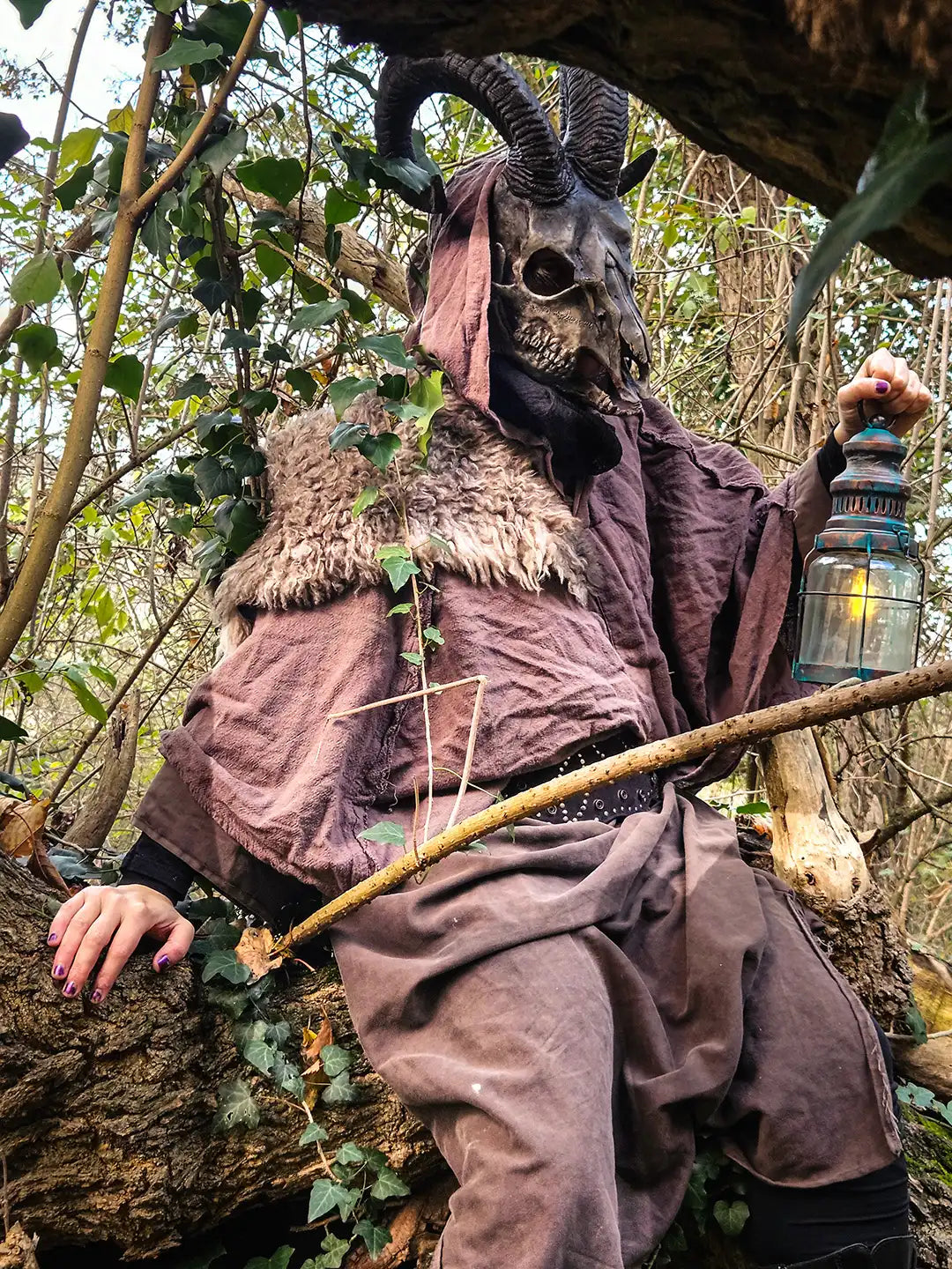 forest guardian goat skull mask for larp costumes