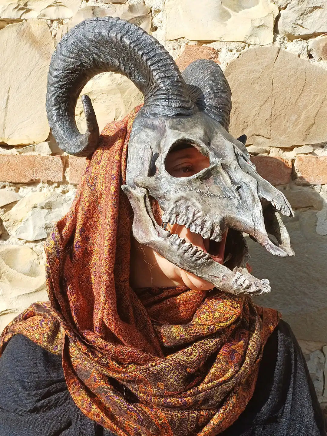 goat skull resin mask cosplay prop handcrafted