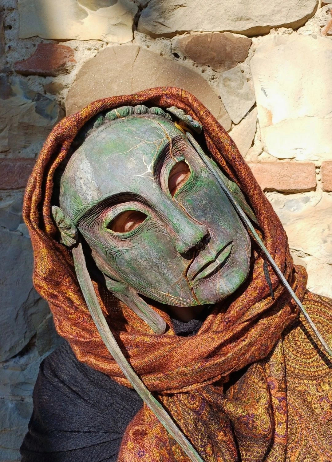 buy kintsugi masquerade mask handcrafted by chimerical dragonfly