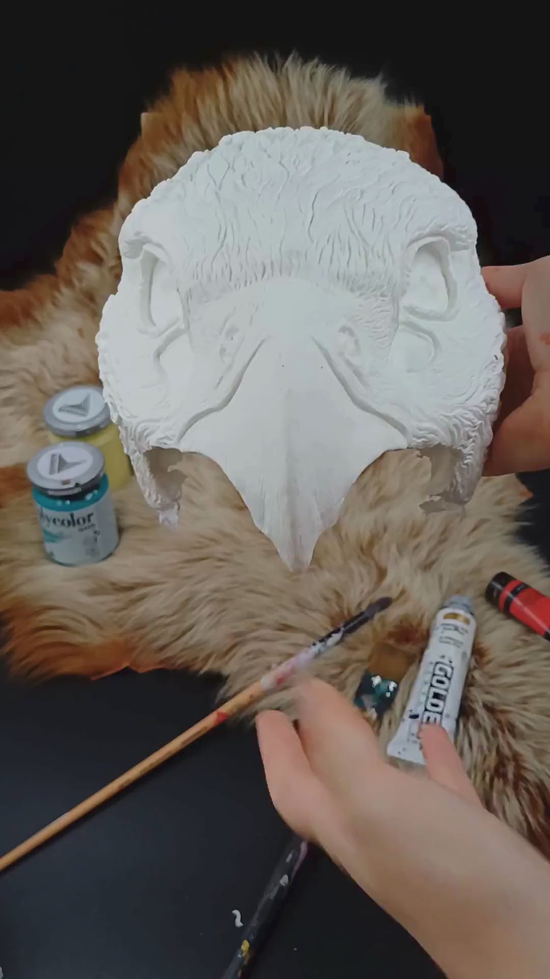 DIY Hawk, Eagle, and Horus mask kit, showing the blank mask and included instruction