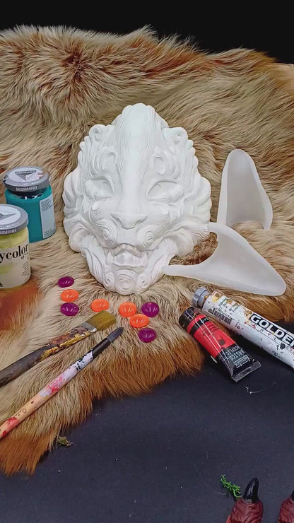 Kitsune Blank Mask - Ready to ship