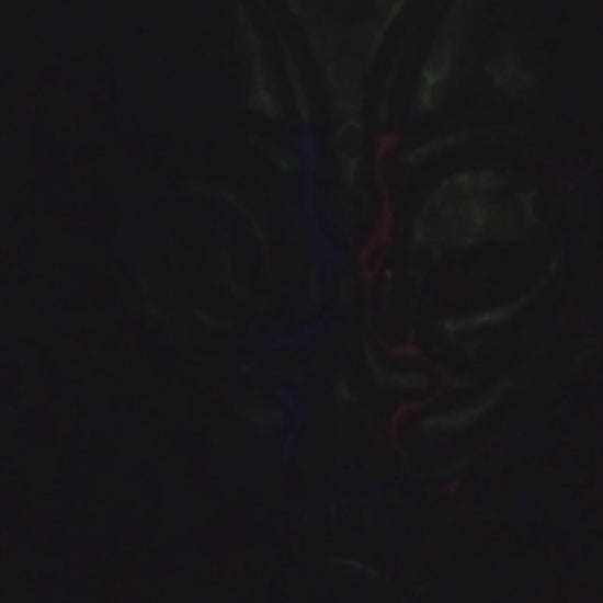 Cyberpunk Droid Mask Glowing Under UV Light, Special Effects, Cosplay