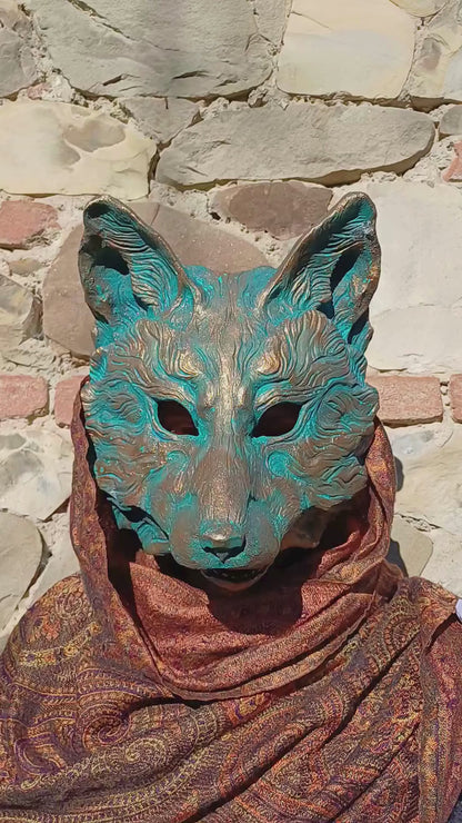 resin fox mask for larp clothing and cosplay costumes