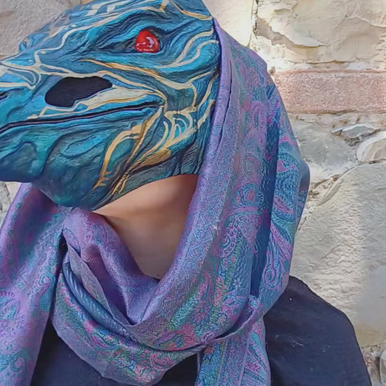 Gothic handmade bird mask for Halloween costume, cosplay, and masquerade events.