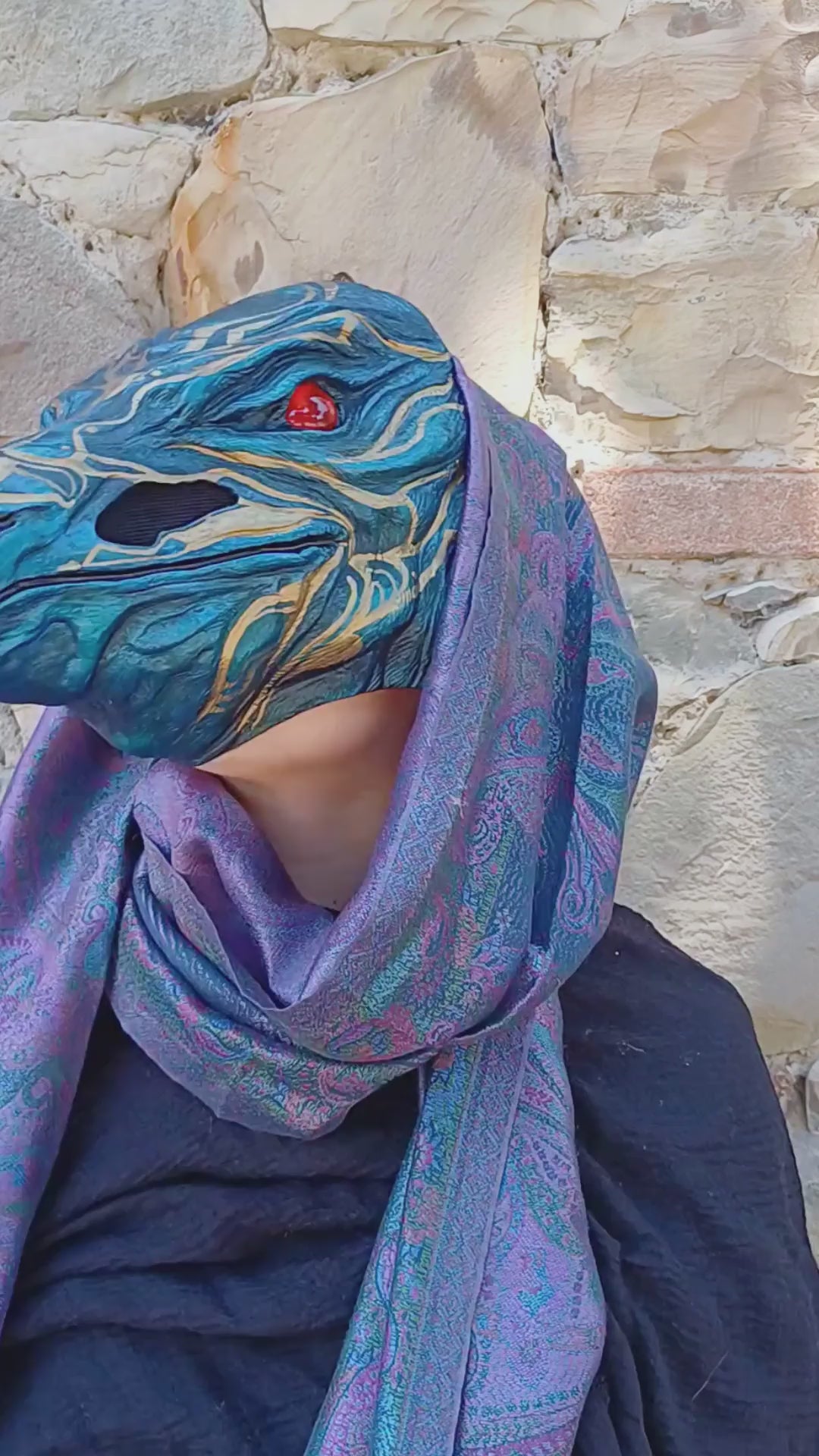 Gothic handmade bird mask for Halloween costume, cosplay, and masquerade events.