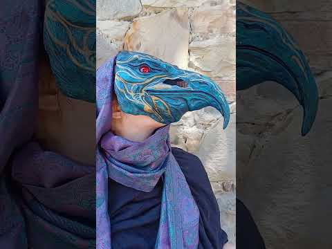 Handcrafted Valravn mask inspired by Danish mythology, dark fantasy plague-style resin cosplay mask