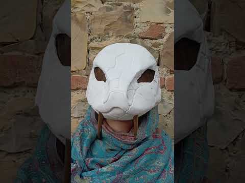 Handmade Nara desert snake resin mask with bronze accents, ritual and LARP cosplay mask