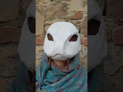Handmade Nara desert snake resin mask with bronze accents, ritual and LARP cosplay mask