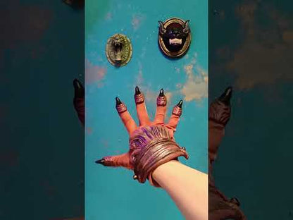 Handmade tiger claws cosplay gloves with resin claws, flexible wrist joints and hand-painted details