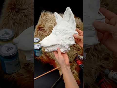 DIY Huli Jing fox blank resin mask ready to paint, fox spirit cosplay mask with articulated or fixed jaw