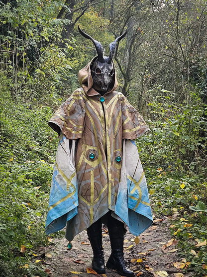 leshy ram skull mask with detailed carvings and horns