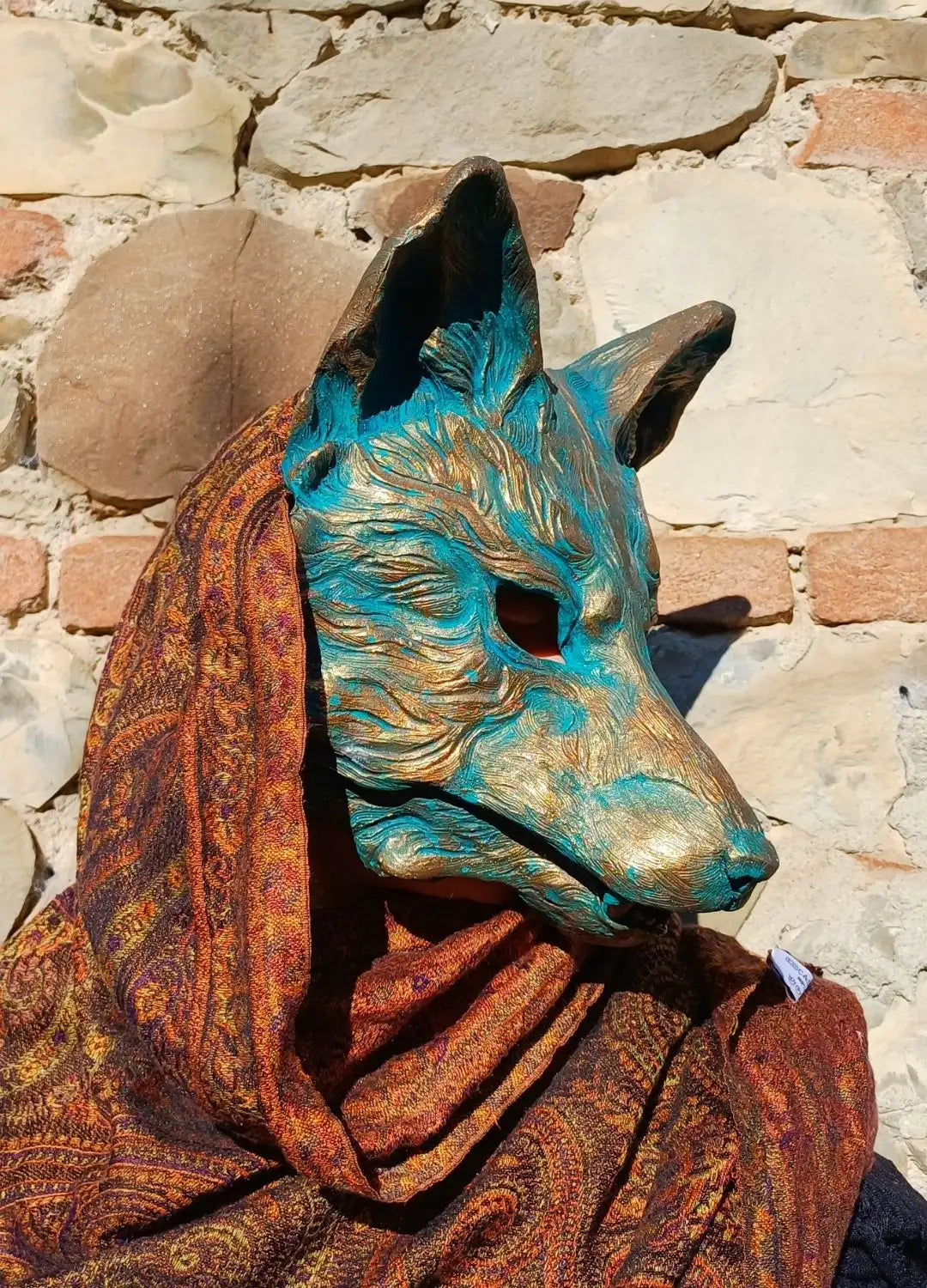 kitsune fox masquerade mask with plush padding and adjustable straps