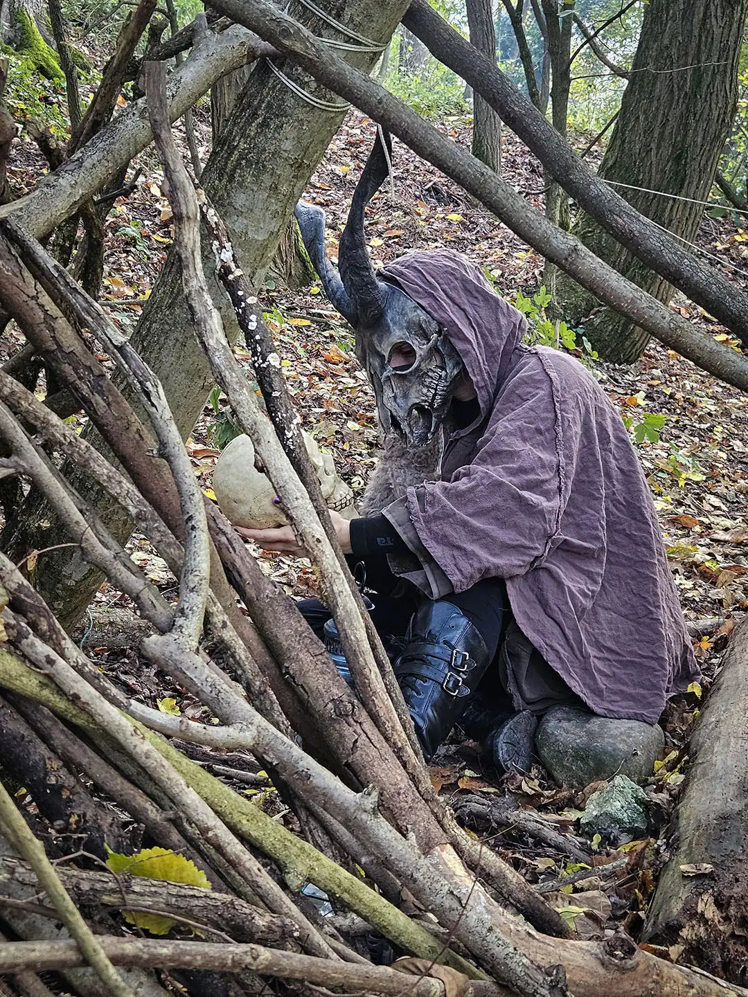 ram skull mask resin prop for metal music performance