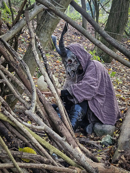 ram skull mask resin prop for metal music performance