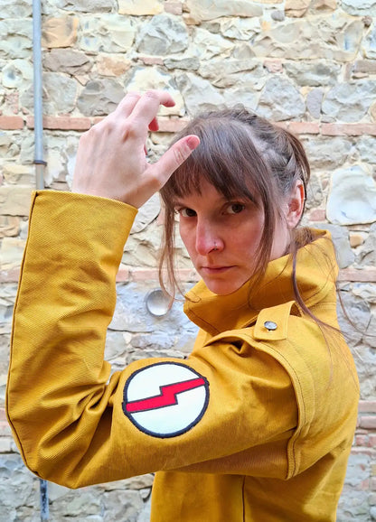 Warhammer commissar jacket cosplay costume worn for sci-fi LARP and conventions
