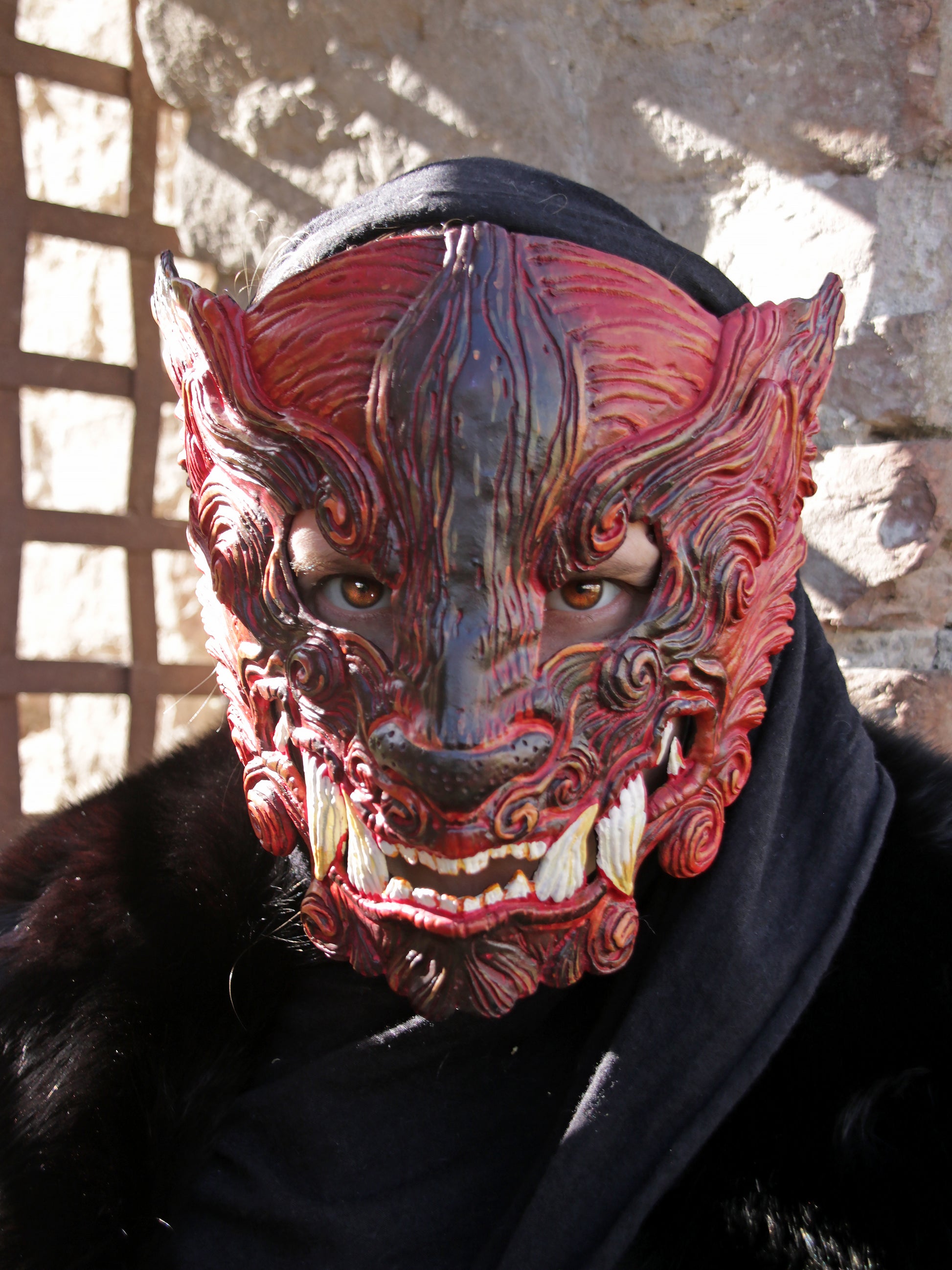  Authentic Japanese Oni Mask – Samurai Armor Demon Mask in Resin