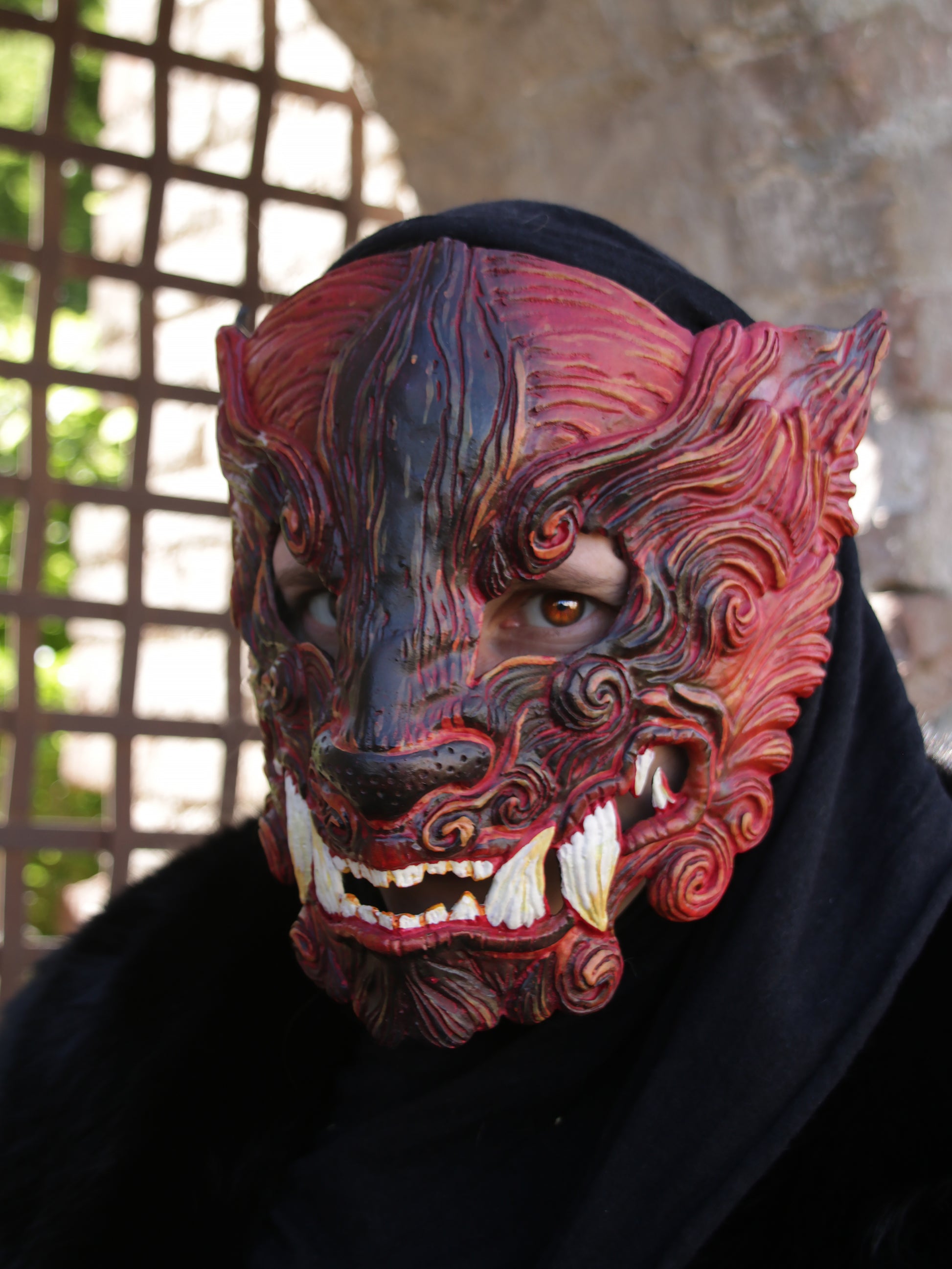 Cyberpunk-inspired Oni Demon Mask – Custom Resin Mask for Festivals & Masquerades